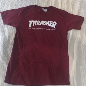 Burgundy/ maroon thrasher tee